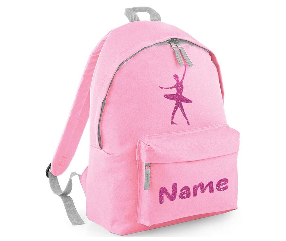 Personalised Gymnastics Ballet Dancer School Backpack Kids Any Name Text Girls