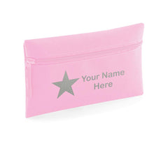 Personalised Pencil Case With Star Print And Name School Equipment Pens Bag Case