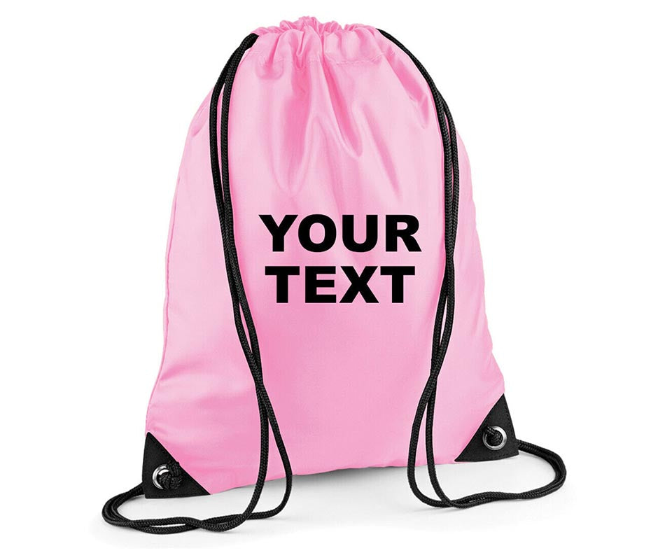 Personalised Drawstring Bag Sack School backpack PE Sports Swim Custom Print