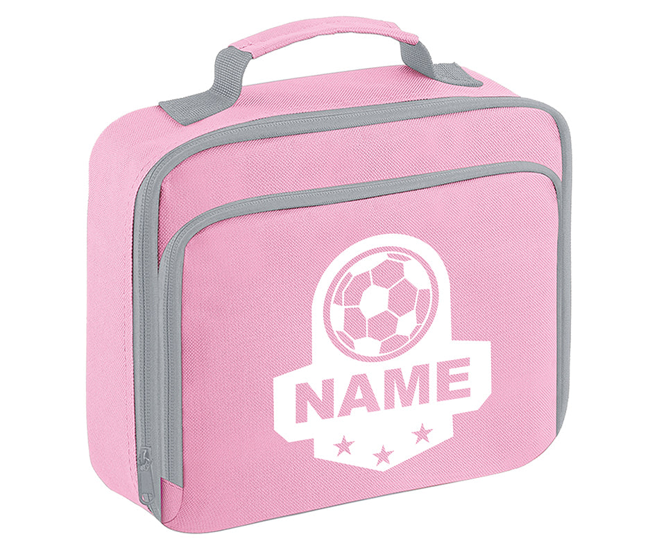 Personalised Football Name Lunch Bag Boys Girls Insulated Children School Dinner Box