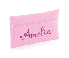 Personalised Pencil Case With Glitter Name School Equipment Pens Bag Case Gift