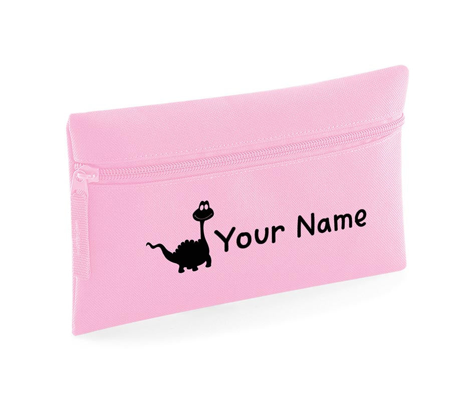 Personalised Pencil Case With Dinosaur Print and Name School Equipment Pens Bag