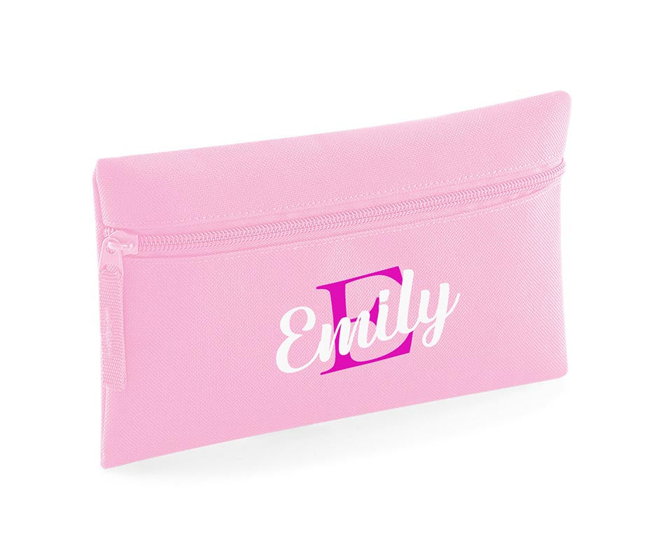 Personalised Pencil Case with Initial Name School Equipment Pens Bag Case