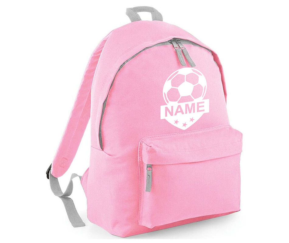 Personalised Football School Backpack Bag Kids Any Name Text Girls Boys Rucksack Casual and Travel Bag PE Kit