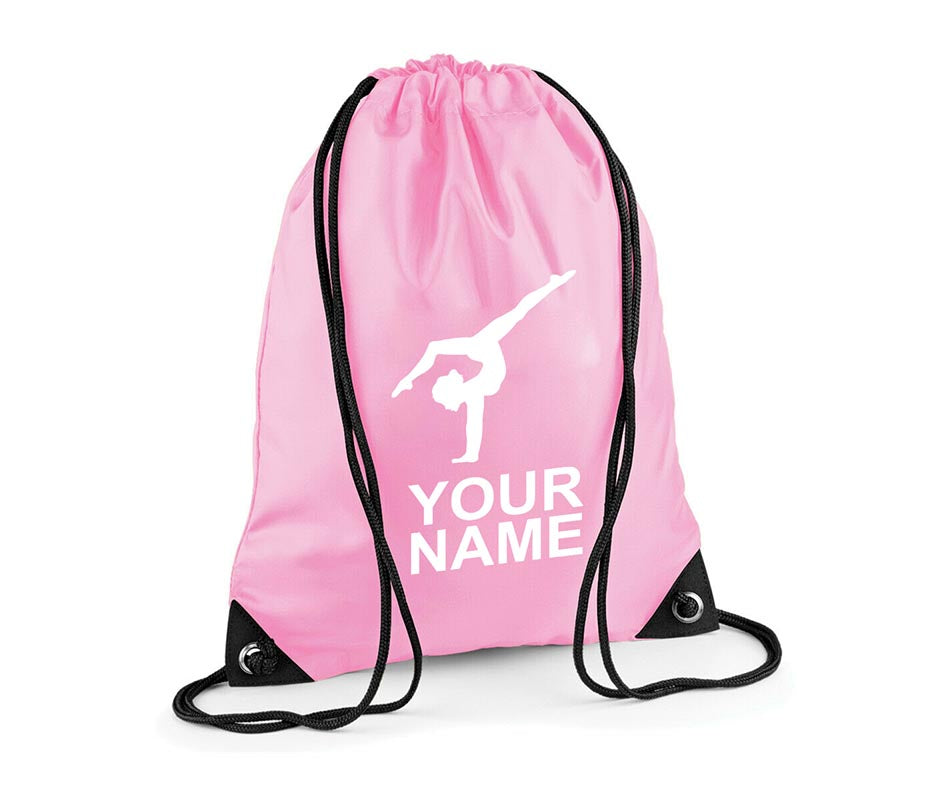 Personalised Unisex Gymnastics Girl Dance Pull String Bag Drawstring Ballet Kids Gift Casual Backpack