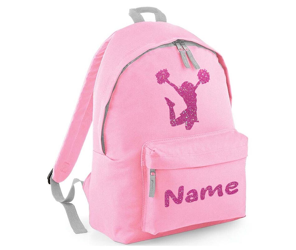 Personalised Gymnastics Cheerleader School Backpack Kids Any Name Text Girls