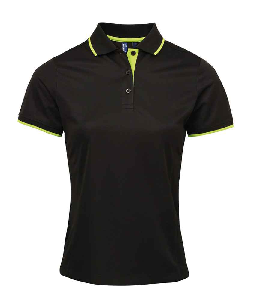 Premier Ladies Contrast Coolchecker Piqu Polo Shirt