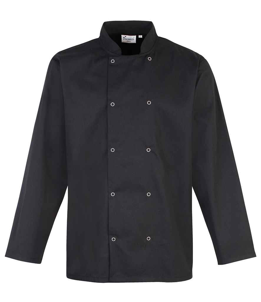 Premier Unisex Long Sleeve Stud Front Chefs Jacket