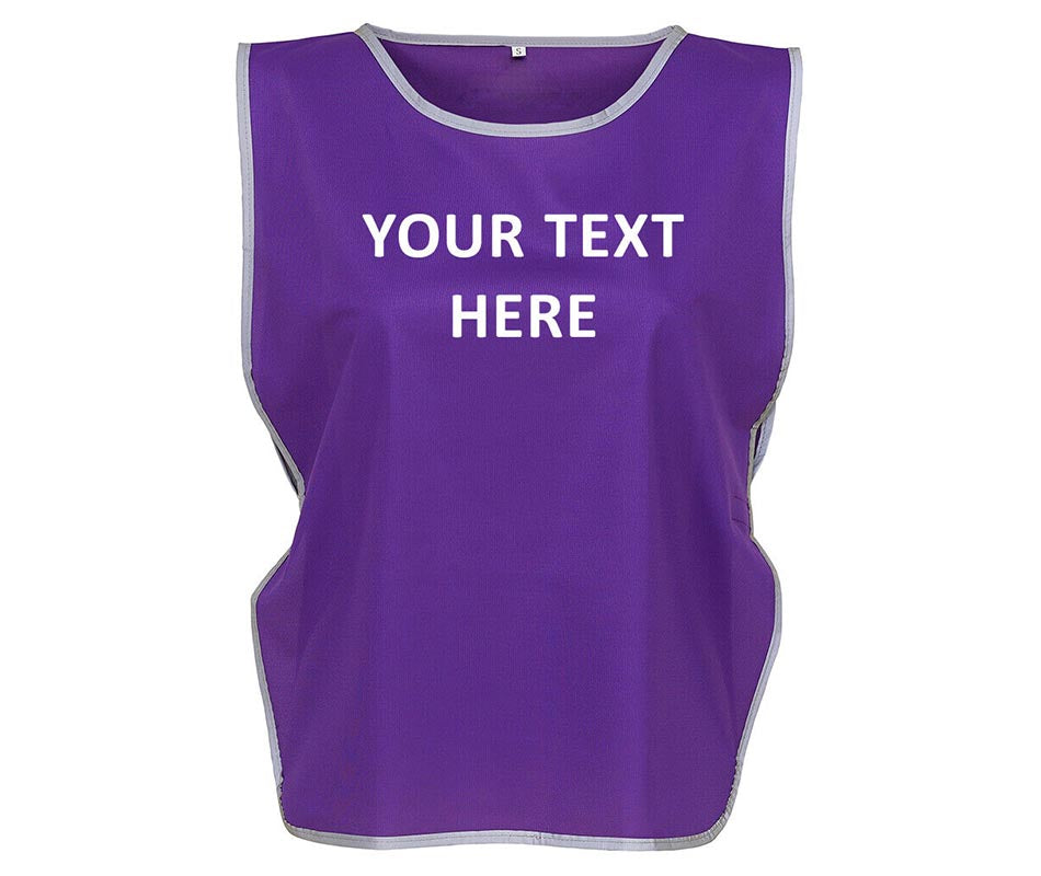 Personalised Text Hi-Vis Tabard Reflective Sports Team Waistcoat Safety Vest