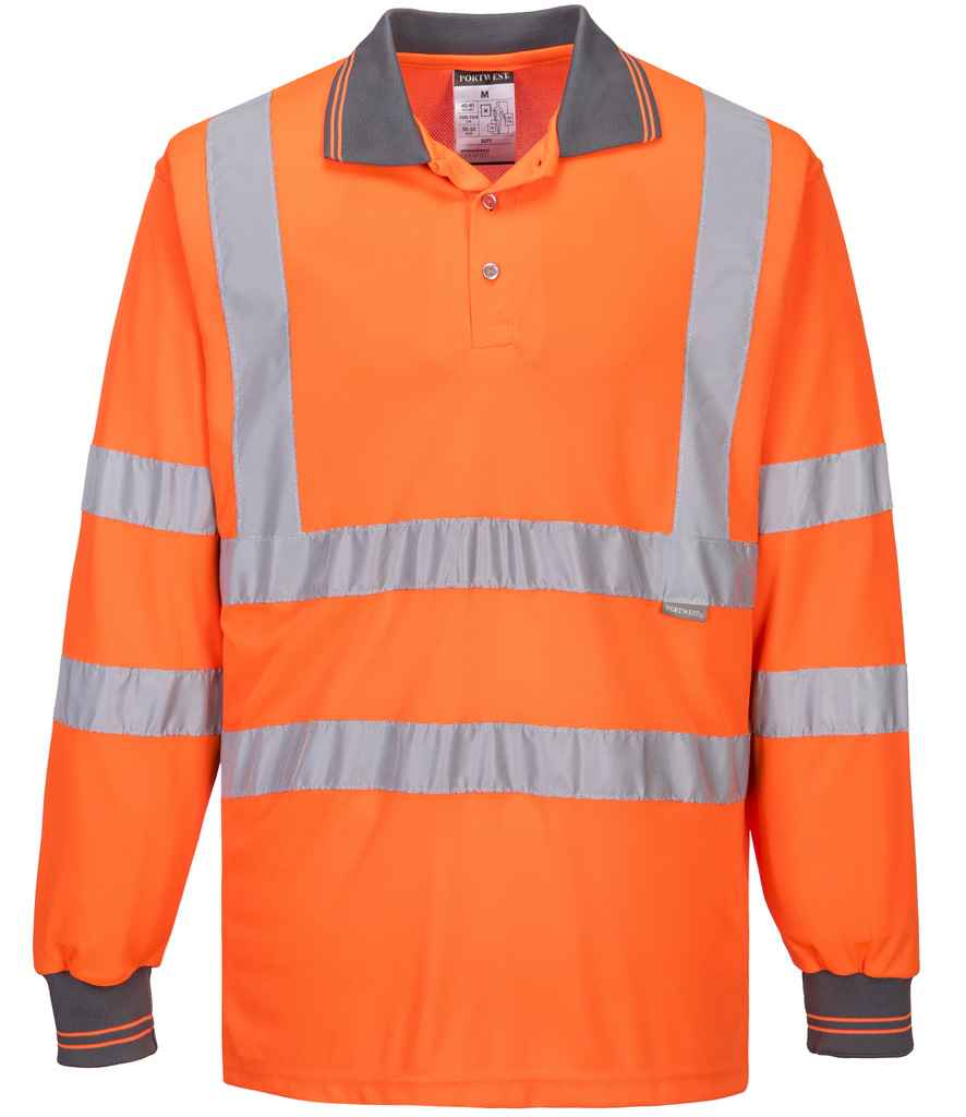 Portwest HiVis Long Sleeve Polo Shirt