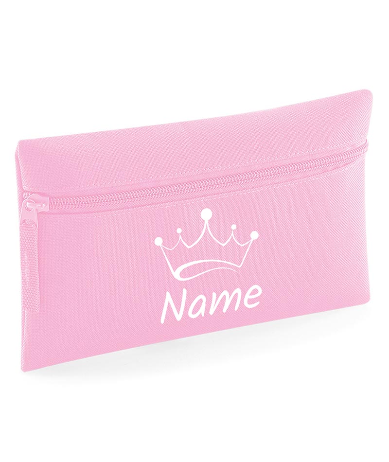 Personalised Pencil Case Crown Name School Equipment Pens Bag Case