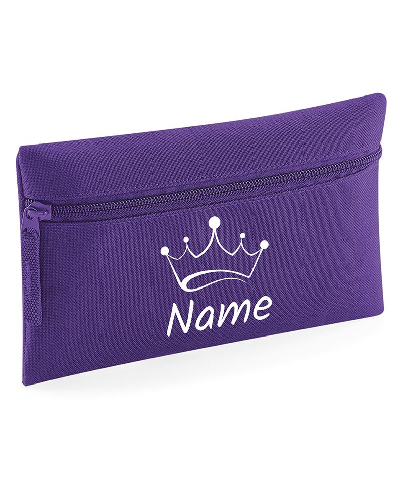 Personalised Pencil Case Crown Name School Equipment Pens Bag Case