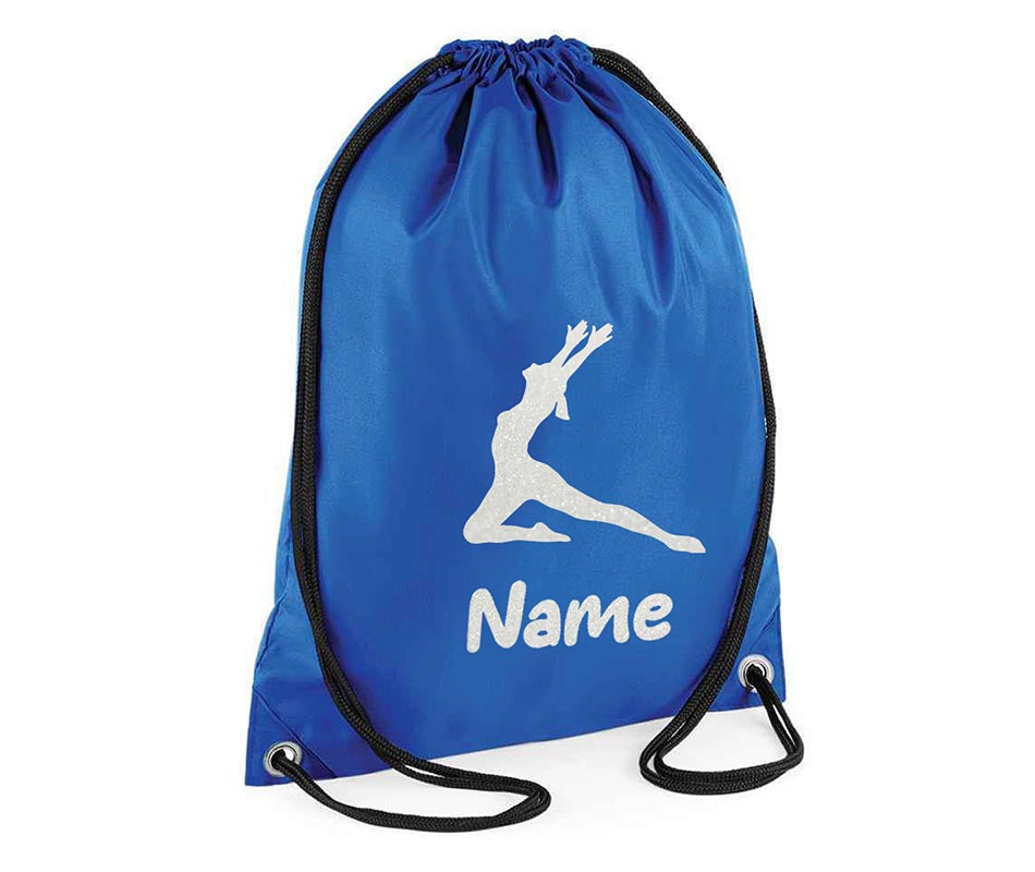 Personalised Dance Pull String Bag Girls Glitter Drawstring Ballet Kids Gift