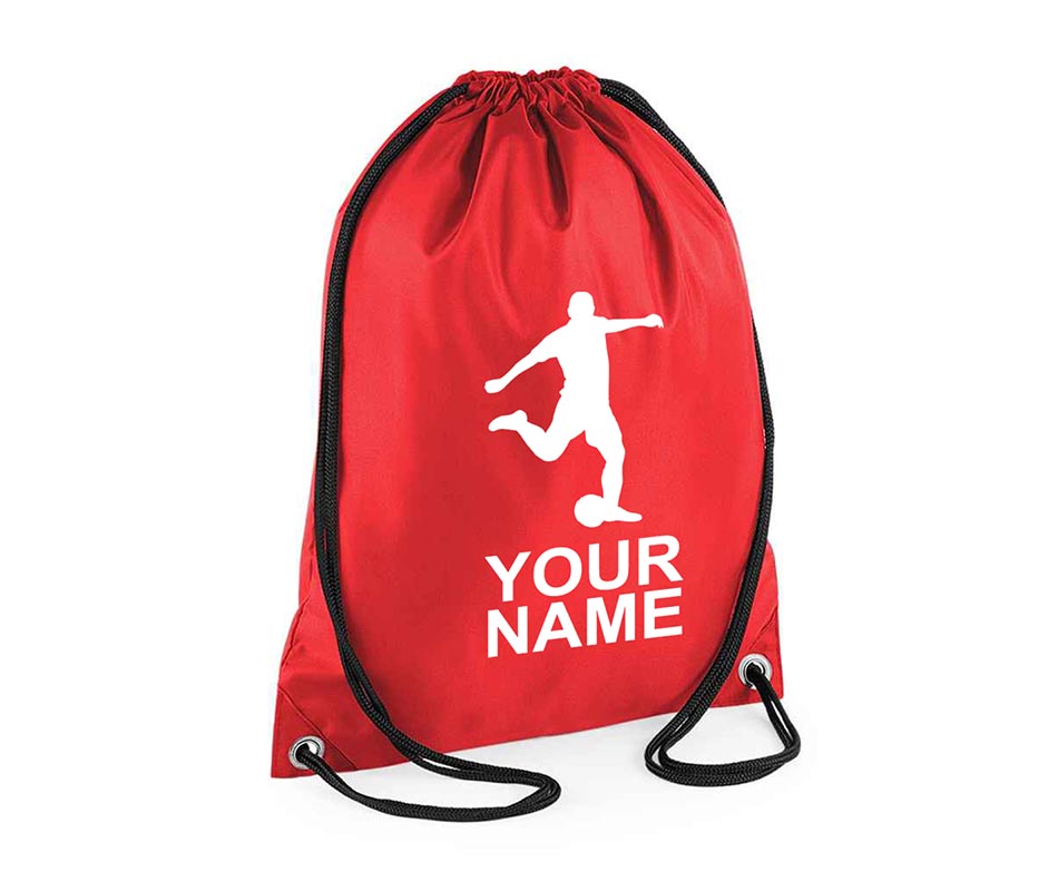 Personalised Football Player Pull String Bag Girls Drawstring Ballet Kids Gift