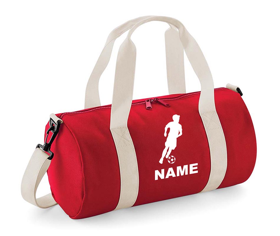 Personalised Football Player with Your Name School Gym Kit Kids Bag Gift Gym Essentials