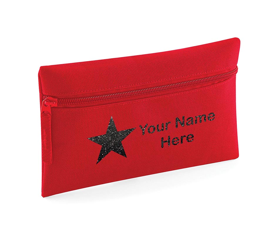 Personalised Pencil Case With Star Print And Name School Equipment Pens Bag Case