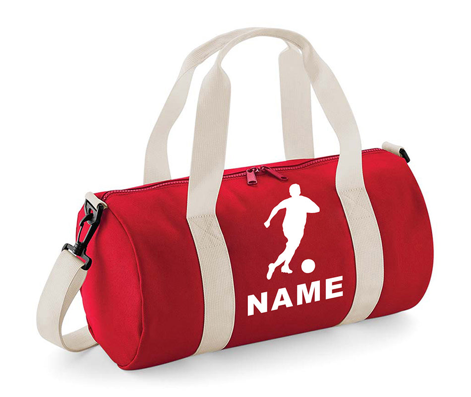 Personalised Football Player with Your Name School Gym Kit Kids Bag Gift Gym Essentials