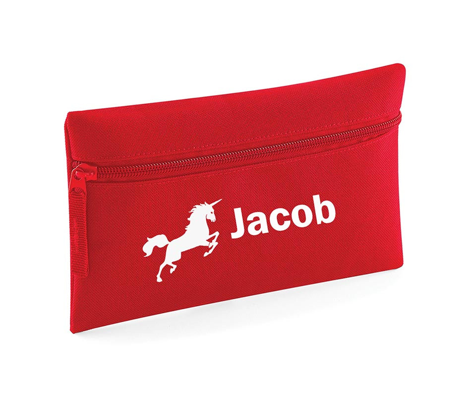 Personalised Pencil Case With Unicorn Print School Equipment Pens Bag Case Gift