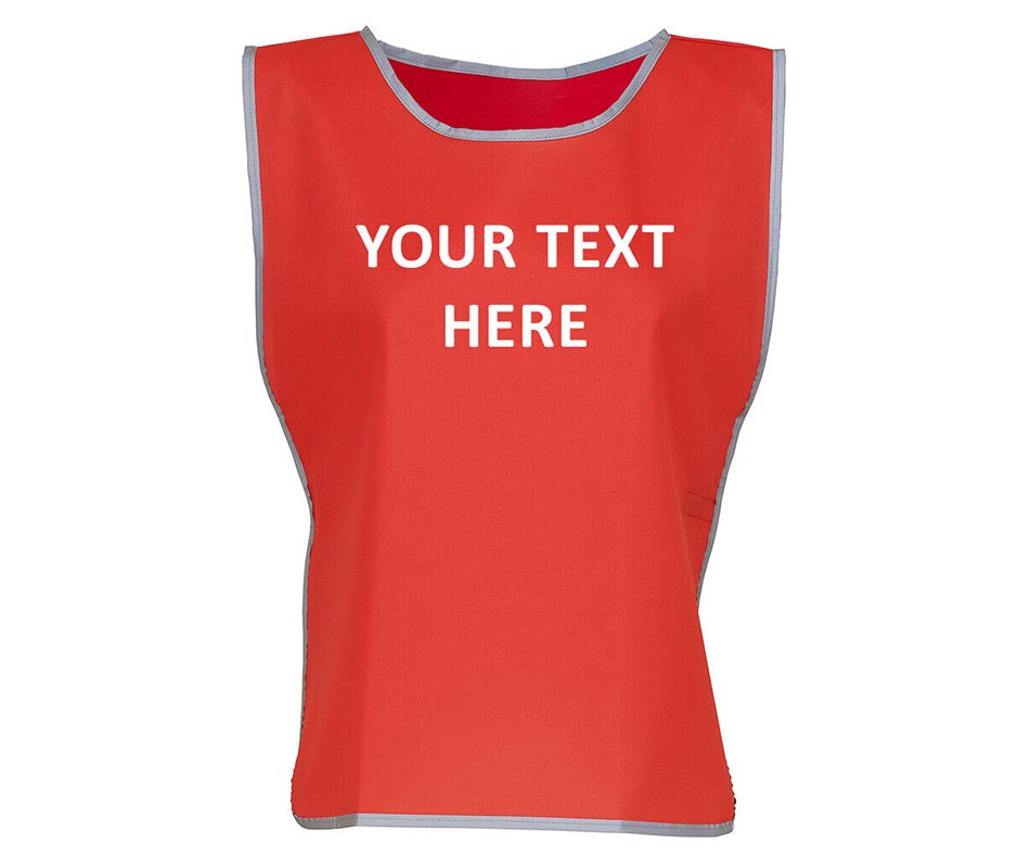 Personalised Text Hi-Vis Tabard Reflective Sports Team Waistcoat Safety Vest