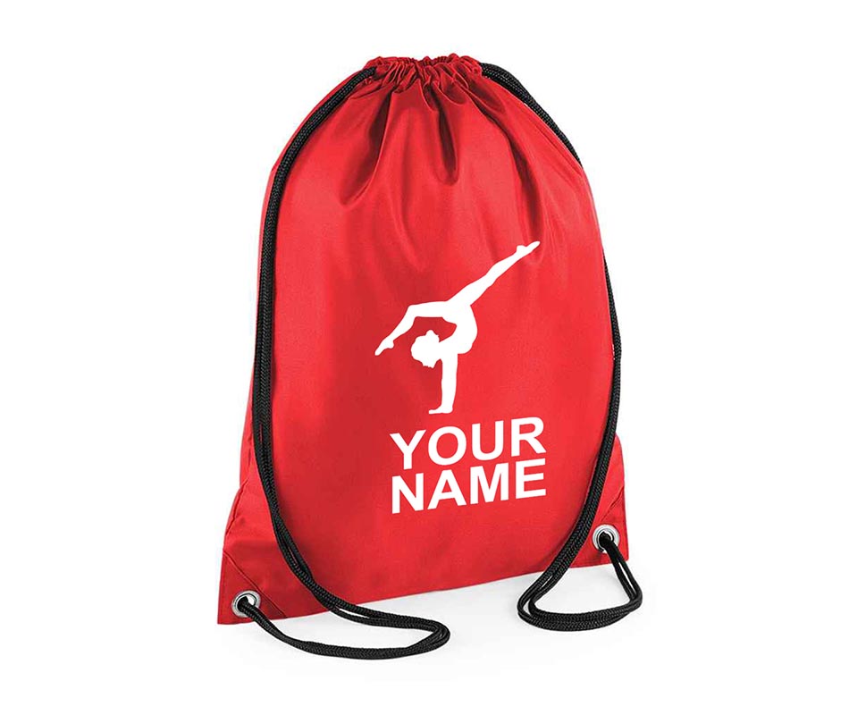 Personalised Unisex Gymnastics Girl Dance Pull String Bag Drawstring Ballet Kids Gift Casual Backpack