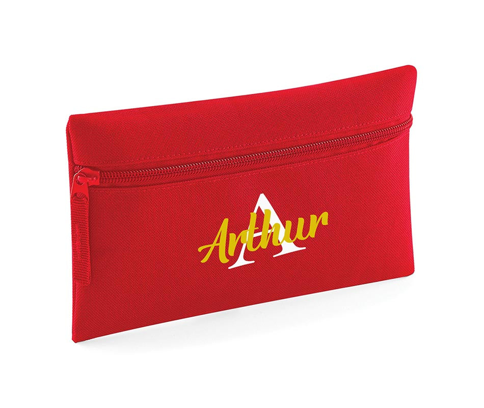 Personalised Pencil Case with Initial Name School Equipment Pens Bag Case