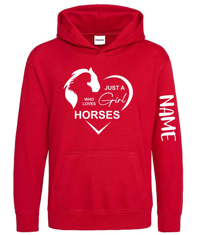 Personalised Equestrian Glitter Hoodie Custom Printed Name Girls Hoodies Jumper