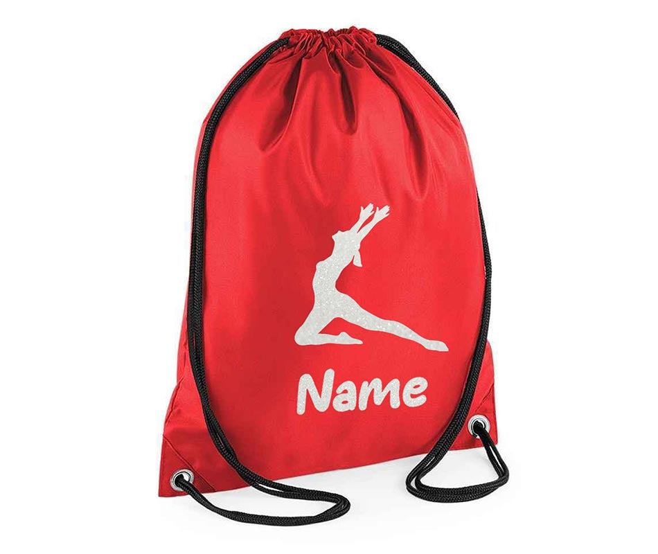 Personalised Dance Pull String Bag Girls Glitter Drawstring Ballet Kids Gift