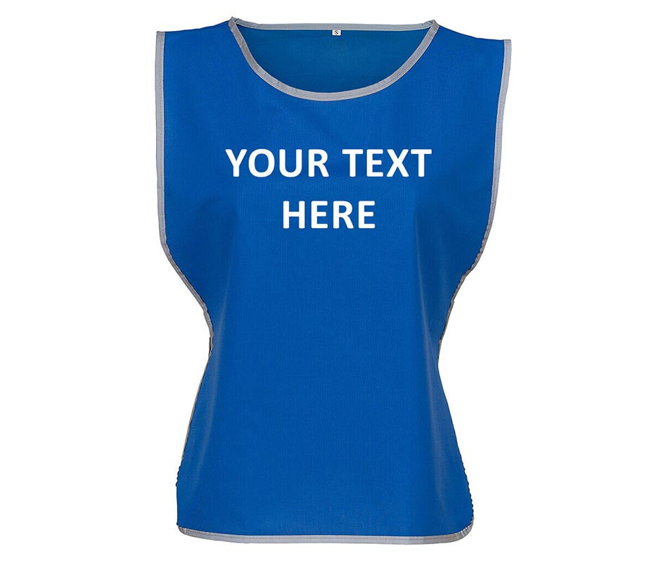 Personalised Text Hi-Vis Tabard Reflective Sports Team Waistcoat Safety Vest