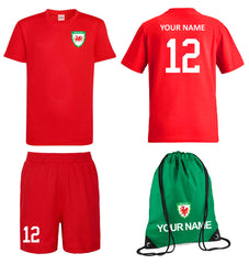 Personalised Wales Style Football Kits Customised Shirts Shorts and Kit Bags