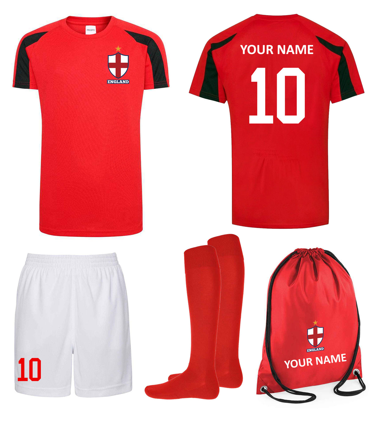 Children Personalised England Football Flag Badge Kits