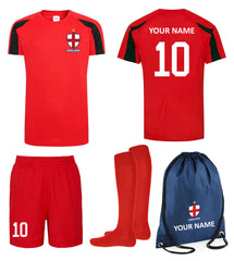 Children Personalised England Flag Badge Football Kits