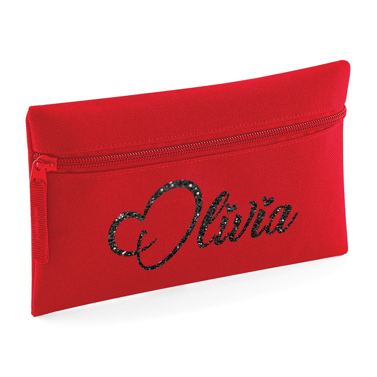 Personalised Pencil Case with Glitter Name School Equipment Pens Bag Case Best Gift