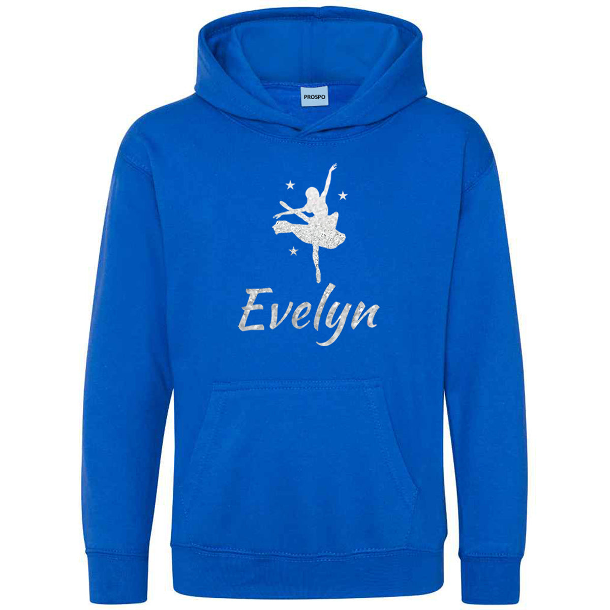 Personalised Dancing Gymnastic Girl Hoodie Custom Glitter Printed Name Hoodies