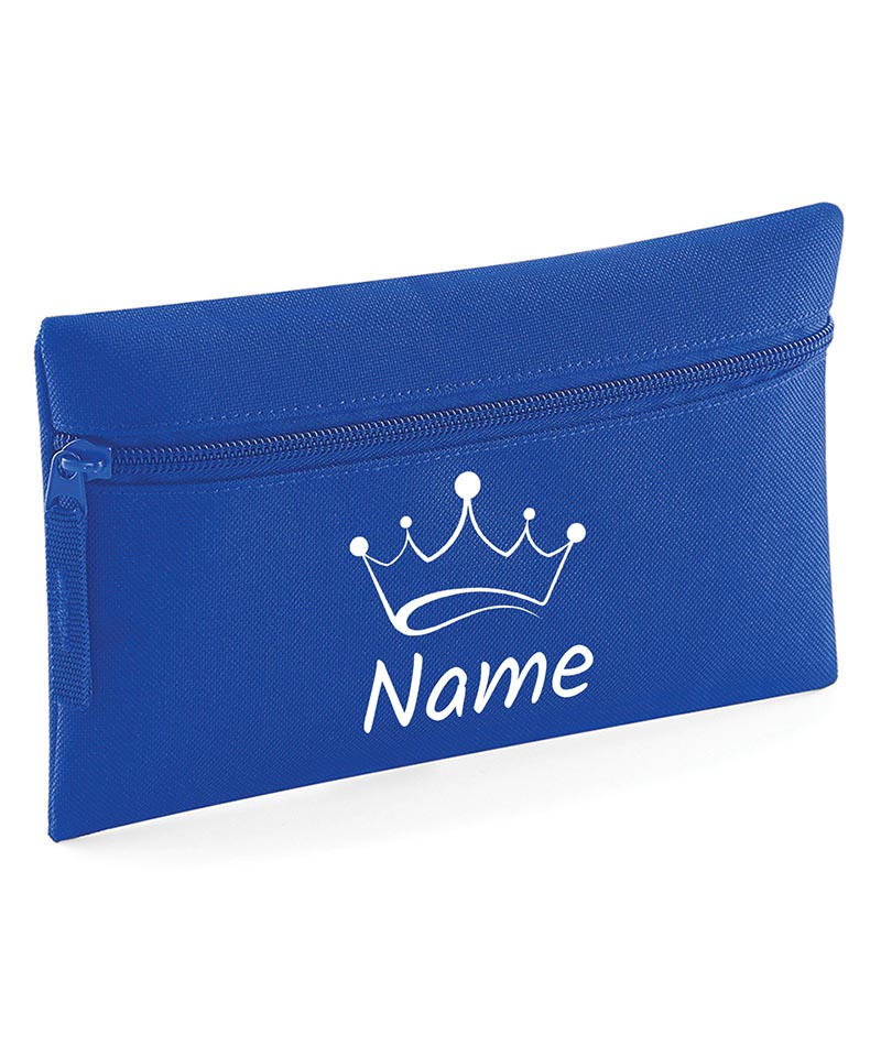 Personalised Pencil Case Crown Name School Equipment Pens Bag Case