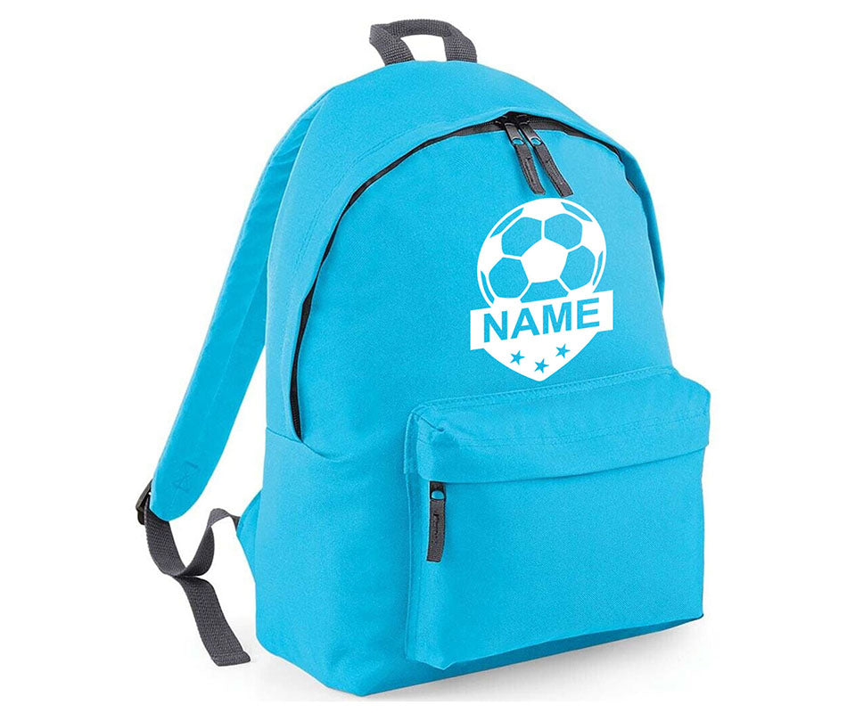 Personalised Football School Backpack Bag Kids Any Name Text Girls Boys Rucksack Casual and Travel Bag PE Kit