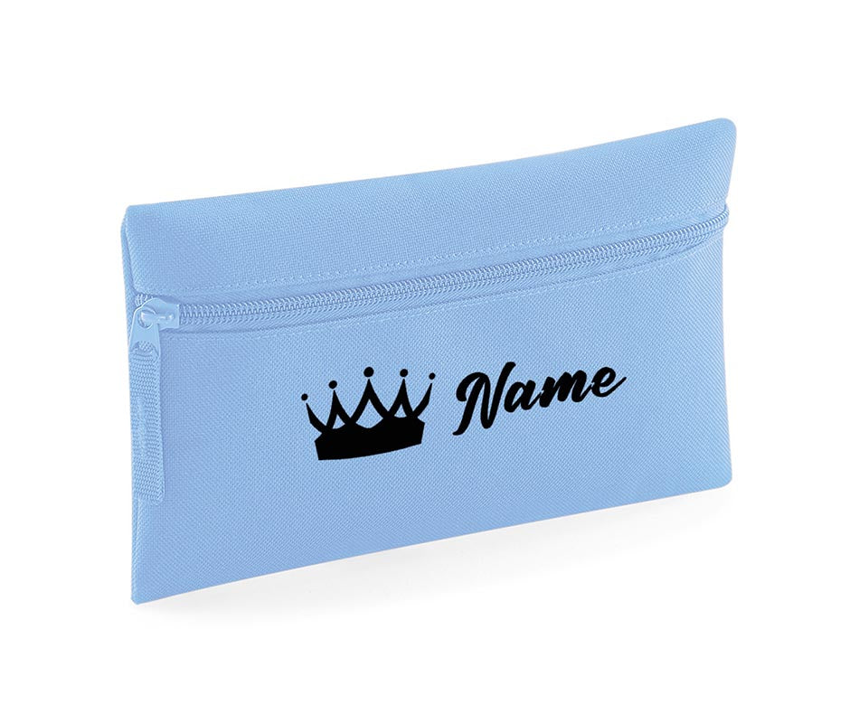 Personalised Pencil Case With Glitter Crown Name School Equipment Pens Bag Case