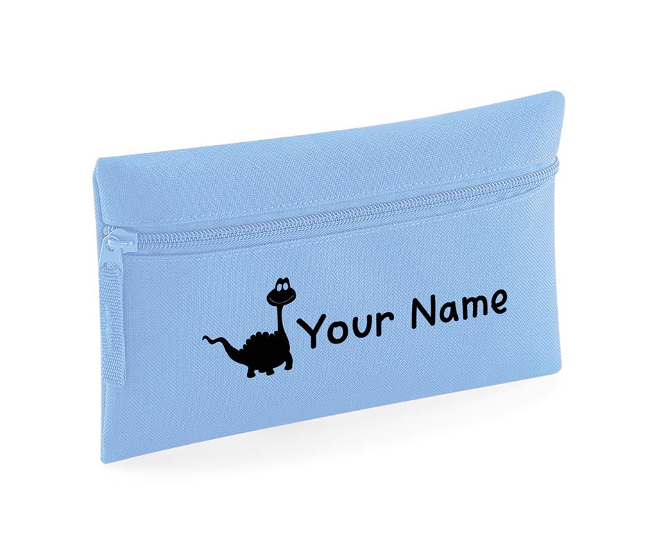 Personalised Pencil Case With Dinosaur Print and Name School Equipment Pens Bag