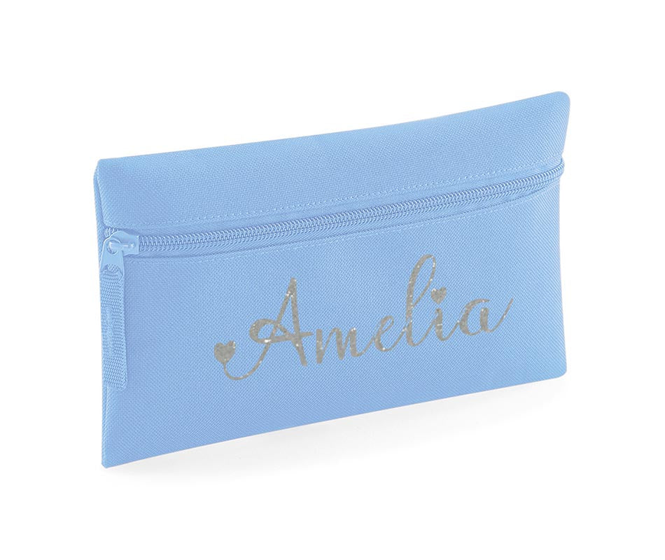 Personalised Pencil Case With Glitter Name School Equipment Pens Bag Case Gift