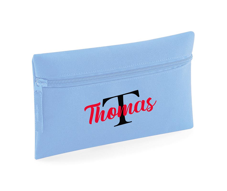 Personalised Pencil Case with Initial Name School Equipment Pens Bag Case