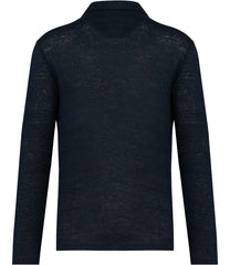 Spasso Long Sleeve Linen Polo Shirt