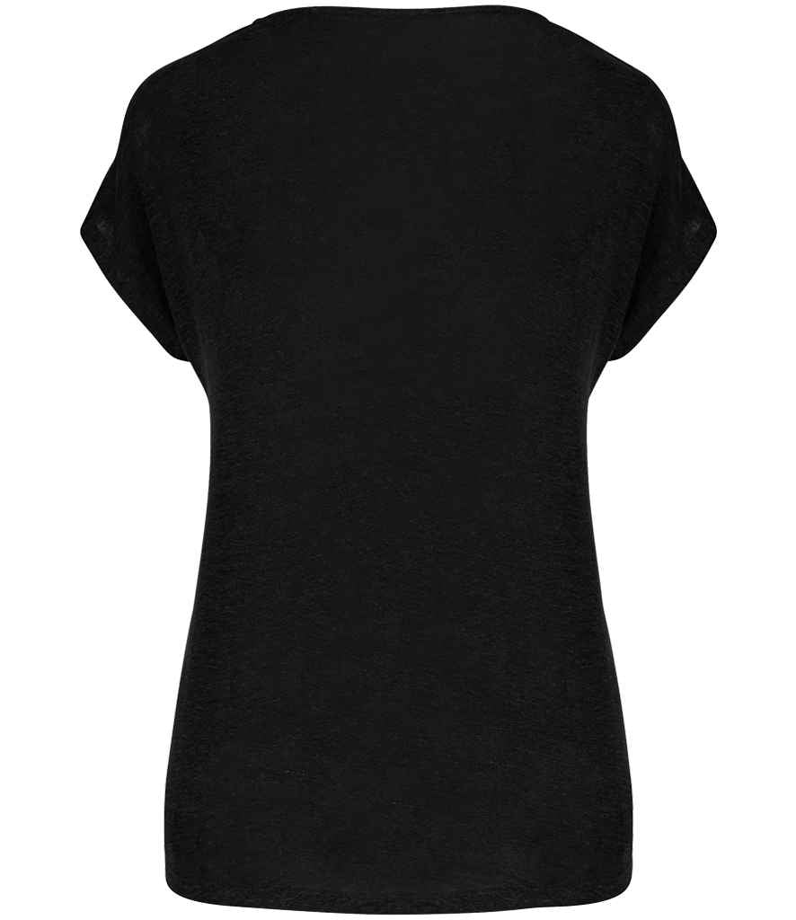 Spasso Ladies V Neck Linen TShirt
