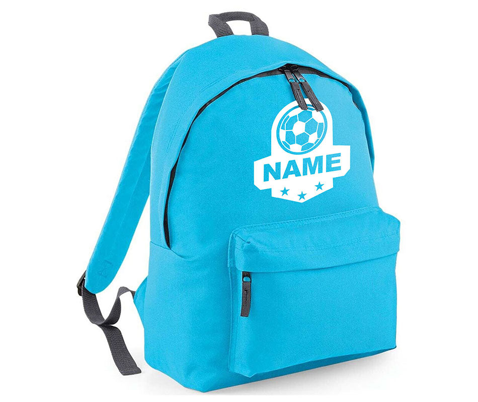 Personalised Football School Backpack Bag Kids Any Name Text Girls Boys Rucksack Casual and Travel Bag PE Kit