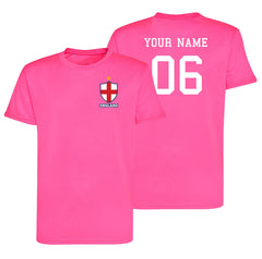 Personalised England Style Kit Football Shirt for Girls Best Birthday Gift