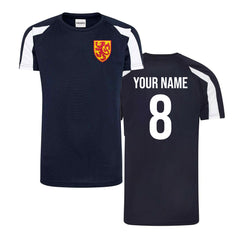 Personalised Scotland Football Kits Navy and White Football Shirts and Shorts