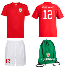 Personalised Wales Style Football Kits Customised Shirts Shorts and Kit Bags