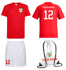 Personalised Wales Style Football Kits Customised Shirts Shorts and Kit Bags