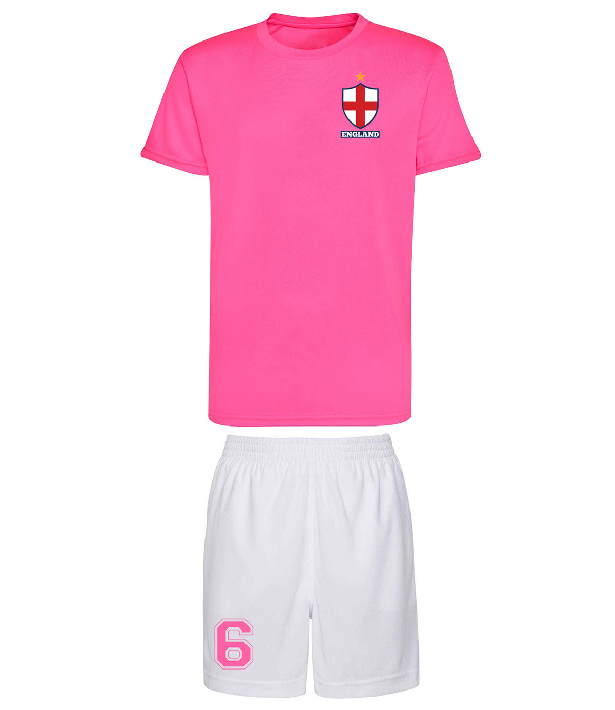 Personalised England Style Kit Football Shirt and Shorts for Girls Best Birthday