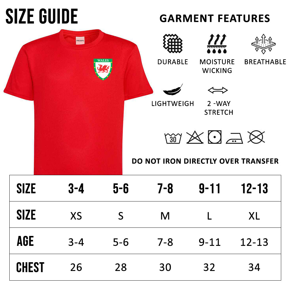 Personalised Wales Style Football Kits Red Custom Shirts Shorts and Socks