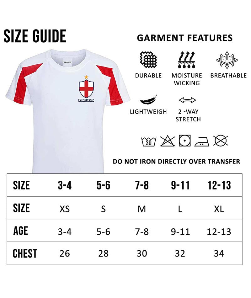 Personalised England Football Kits Customised Shirts Shorts Socks and Kit Bags