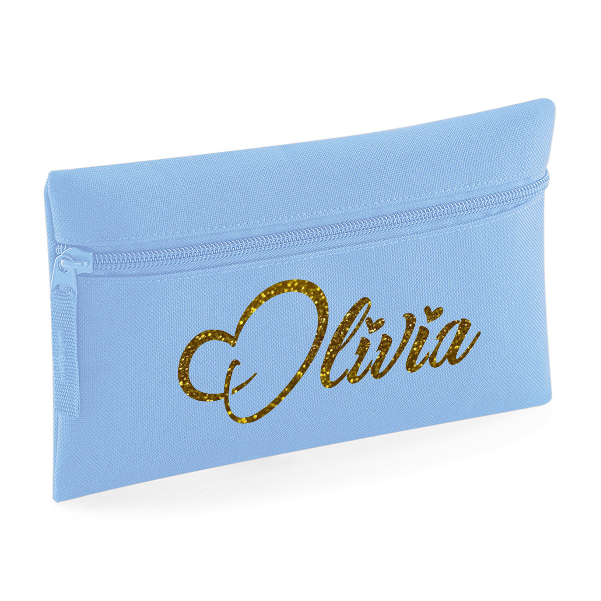 Personalised Pencil Case with Glitter Name School Equipment Pens Bag Case Best Gift